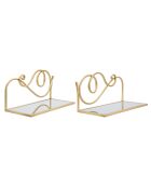 2 Etagères de chevet dorées - 20.5x41.5x18 cm