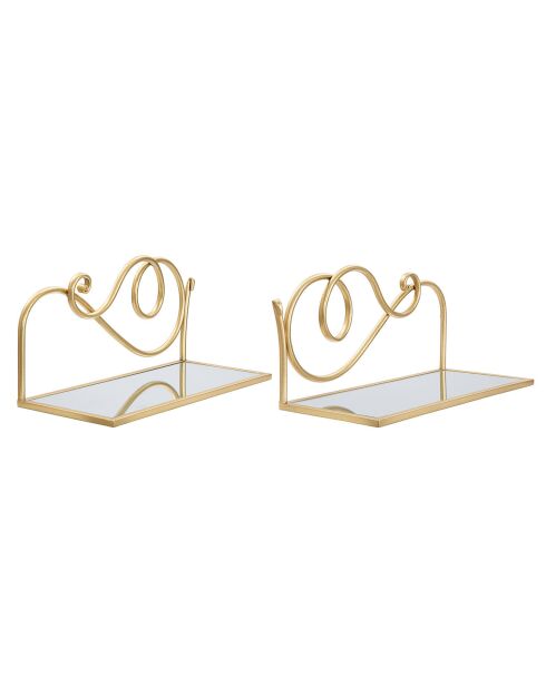 2 gouden nachtkastjes - 20,5x41,5x18 cm