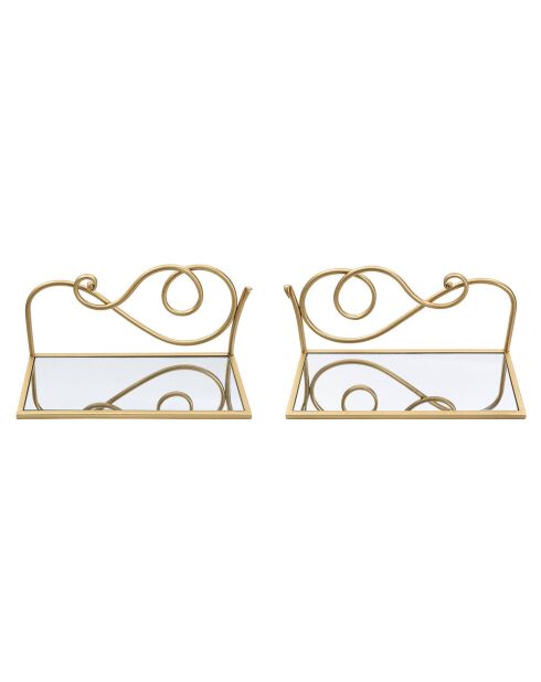 2 gouden nachtkastjes - 20,5x41,5x18 cm