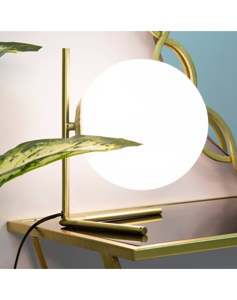 Glamy Low wit/gouden tafellamp - D.25x27 cm