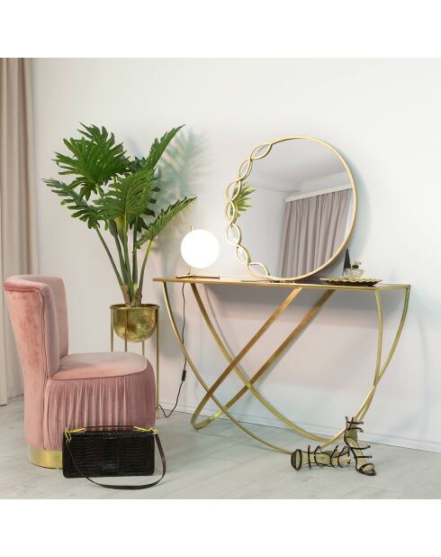 Glamy Low wit/gouden tafellamp - D.25x27 cm