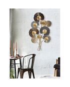 Décoration murale en métal Web C multicolore - 109.5x63.5 cm