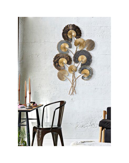 Décoration murale en métal Web C multicolore - 109.5x63.5 cm