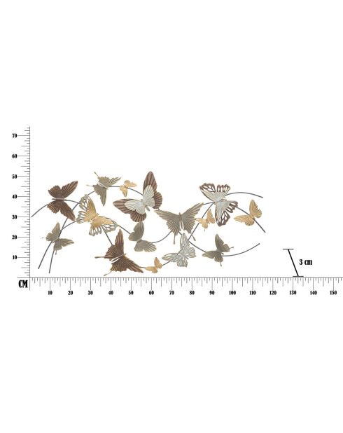 Décoration murale en métal Butterfly Smart multicolore - 52x118 cm