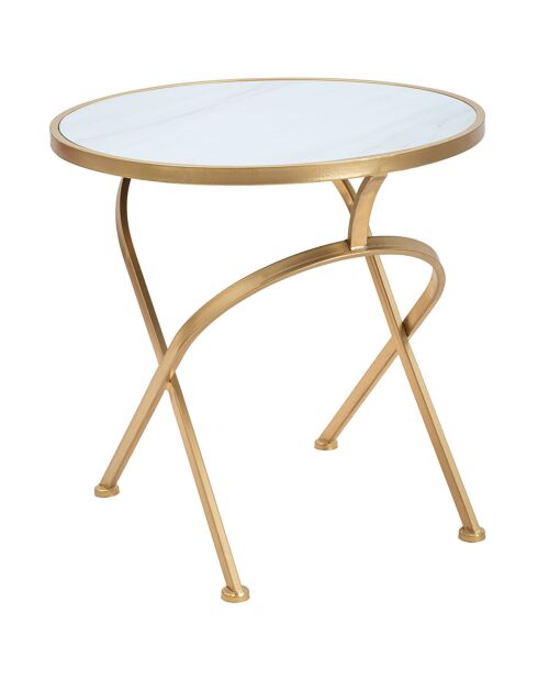 Table basse Glam Mat doré/multicolore - D.50.5x50 cm