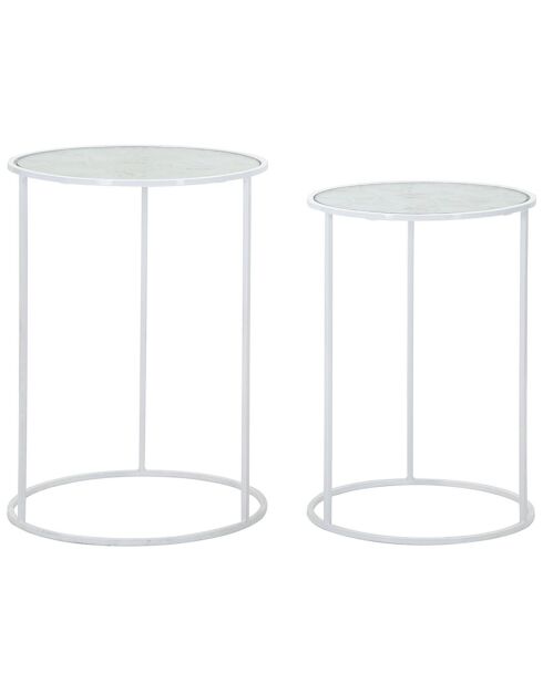 2 mesas auxiliares Coppia en forma de corazón blancas