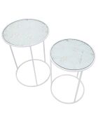 2 Tables d'appoint Coeur Coppia blanches