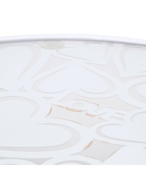 2 mesas auxiliares Coppia en forma de corazón blancas