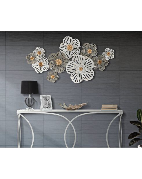 Decoración mural de metal Lory multicolor - 74,5x140x10 cm