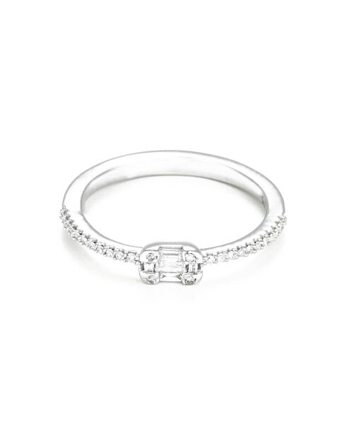 Romina solitaire ring diamanten 0,12 kt witgoud