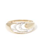 Bague Dune Diamants 0.06 ct or jaune