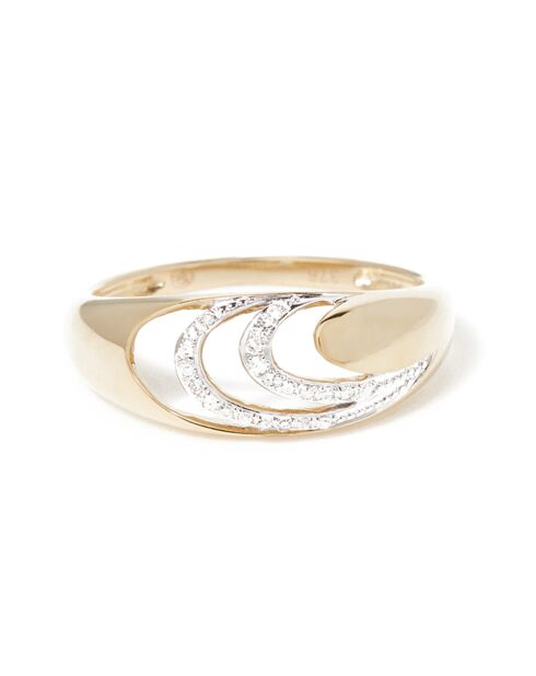 Bague Dune Diamants 0.06 ct or jaune