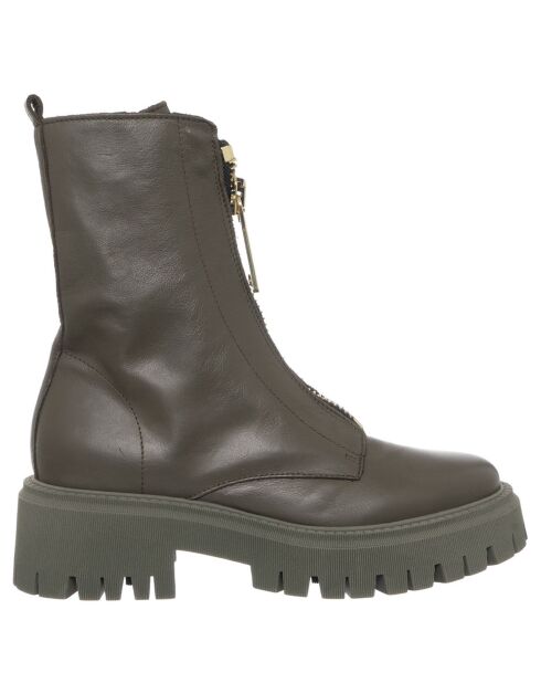 Bottines en Cuir Savage kaki