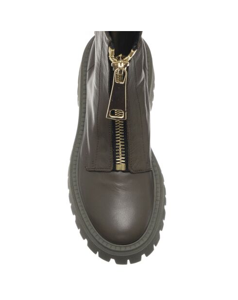Bottines en Cuir Savage kaki