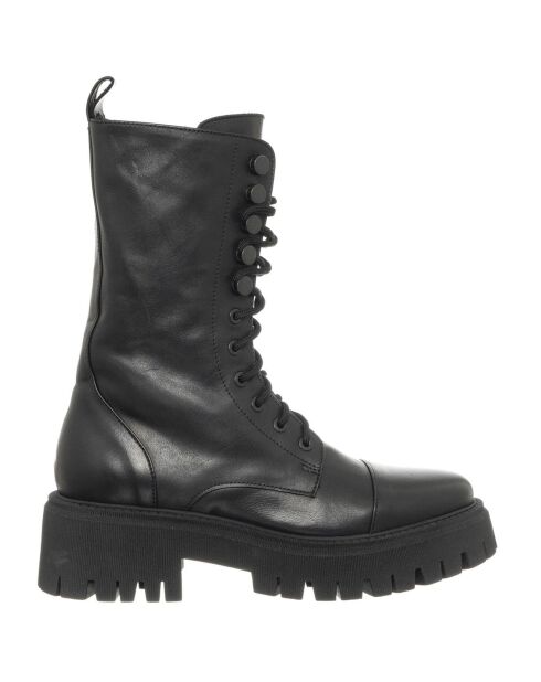 Bottines en Cuir Savage piquées noires