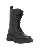 Bottines en Cuir Savage piquées noires