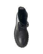 Bottines en Cuir Savage piquées noires