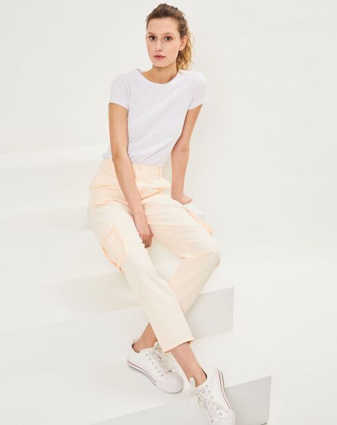 Pantalon en Coton Cargo loose soft rose