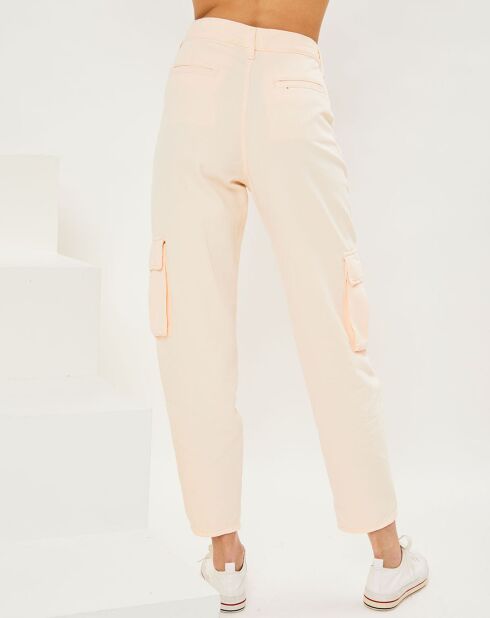 Pantalon en Coton Cargo loose soft rose
