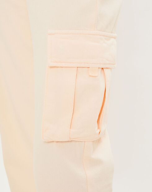Pantalon en Coton Cargo loose soft rose