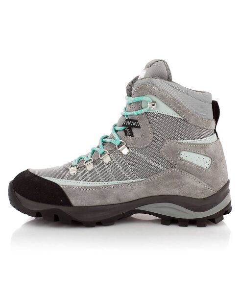 Chaussures de montagne en Velours de Cuir Naik gris/turquoise