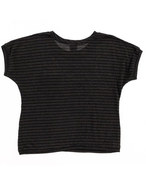 T-Shirt Trendy rayé noir/doré