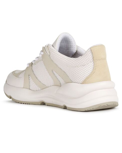 Sneakers en Cuir & Textile Topazio blanc/blanc cassé