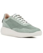 Sneakers en Velours de Cuir Rubidia vert clair