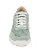 Sneakers en Velours de Cuir Rubidia vert clair