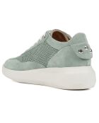 Sneakers en Velours de Cuir Rubidia vert clair