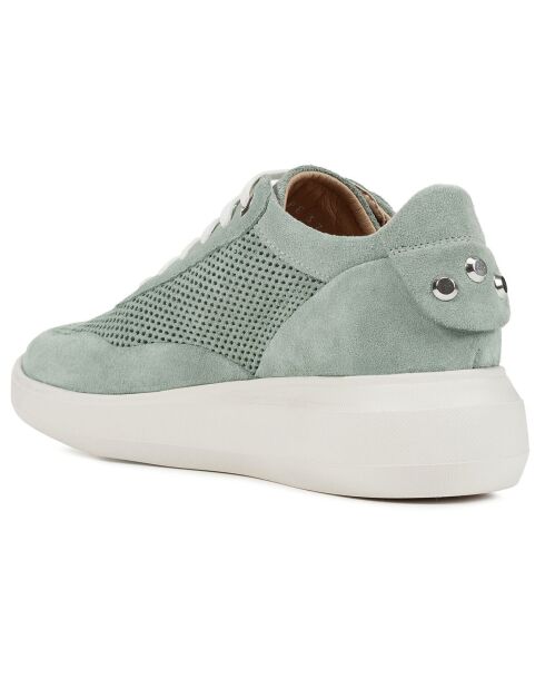 Sneakers en Velours de Cuir Rubidia vert clair