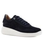 Sneakers en Velours de Cuir Rubidia bleu marine