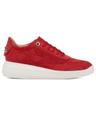 Sneakers en Velours de Cuir Rubidia rouges