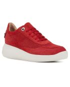 Sneakers en Velours de Cuir Rubidia rouges