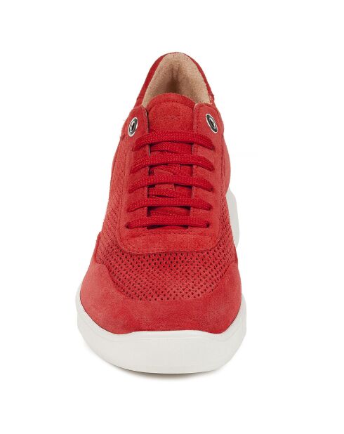 Sneakers en Velours de Cuir Rubidia rouges