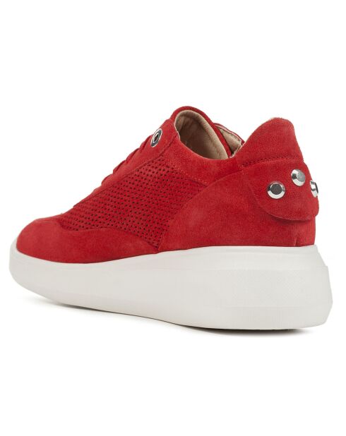 Sneakers en Velours de Cuir Rubidia rouges