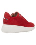 Sneakers en Velours de Cuir Rubidia rouges