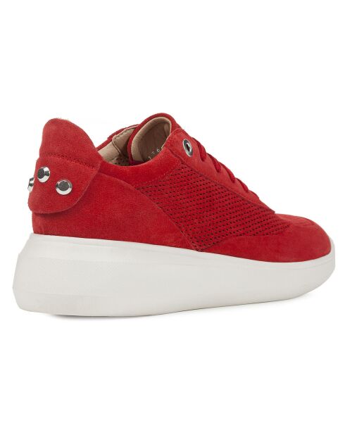 Sneakers en Velours de Cuir Rubidia rouges