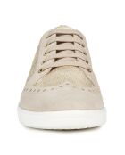 Sneakers en Velours de Cuir Tahina doré/taupe