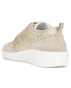 Sneakers en Velours de Cuir Tahina doré/taupe