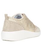 Sneakers en Velours de Cuir Tahina doré/taupe