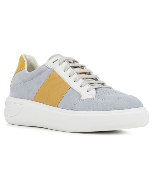 Sneakers en Cuir Ottaya gris/ocre