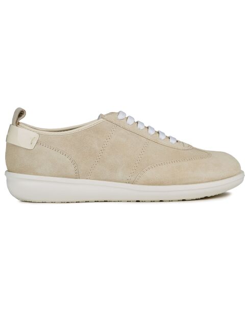 Sneakers en Velours de Cuir Jearl beiges