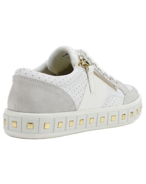 Sneakers en Cuir bi-matière Leelu blanc/gris