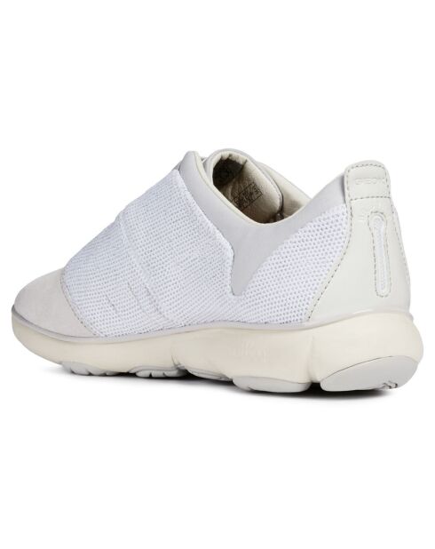 Sneakers en Velours de Cuir & Textile Nebula blanches