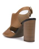 Sandales en Cuir Audalies caramel - Talon 9 cm