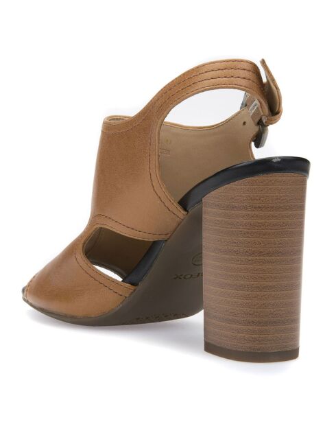 Sandales en Cuir Audalies caramel - Talon 9 cm