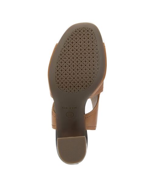 Sandales en Cuir Audalies caramel - Talon 9 cm