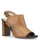 Sandales en Cuir Audalies caramel - Talon 9 cm