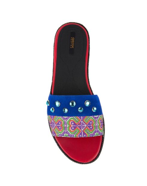 Mules Koleen Velvet aus Leder und Canvas, mehrfarbig